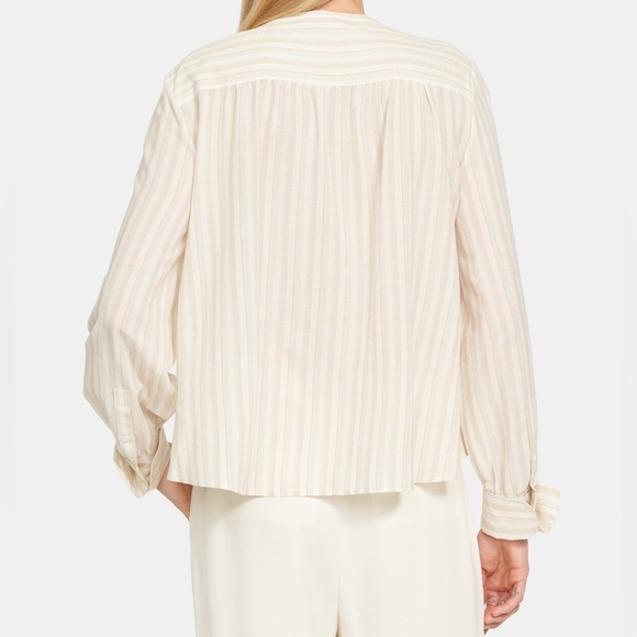 NWT Theory Easy Shirt in Corded Viscose-Cotton Size Petite - Picture 3 of 16